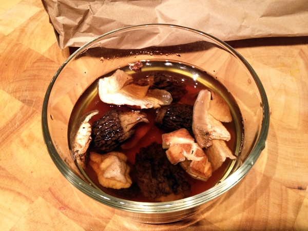 Gourmet Vegan Mushroom Risotto - Soaking Dried Mushrooms