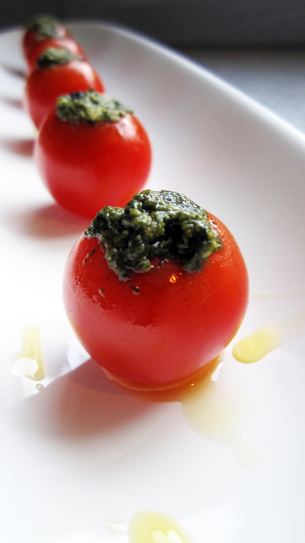 Pesto-Stuffed Cherry Tomatoes