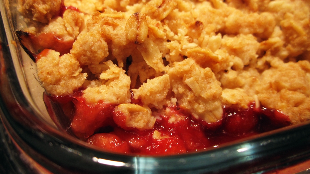 Vegan Apple & Plum Crumble/Crisp - Uses coconut oil instead of butter or margarine