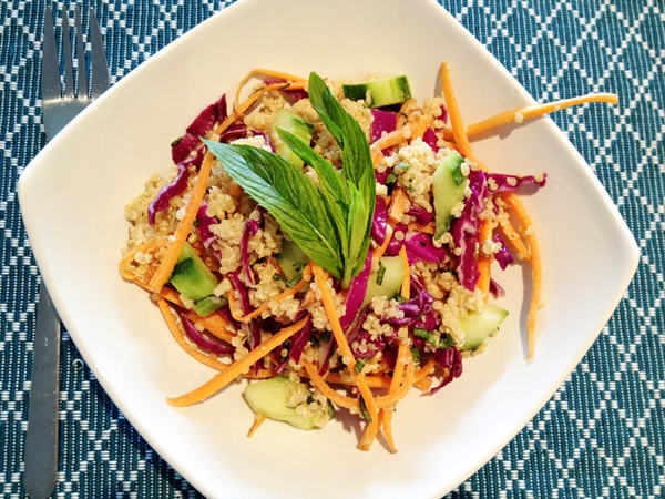 Spicy Peanut Quinoa Salad (Vegan, Gluten-Free)