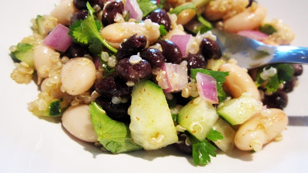 Spicy Black & White Bean Quinoa Salad