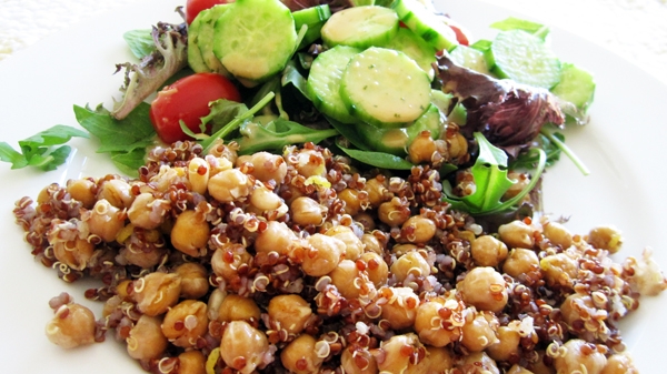 Quinoa with Roasted Spiced Chickpeas & Pine Nuts (Vegan, Gluten-Free)