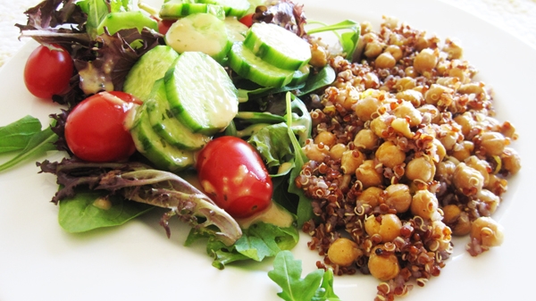 Quinoa with Roasted Spiced Chickpeas & Pine Nuts (Vegan, Gluten-Free)