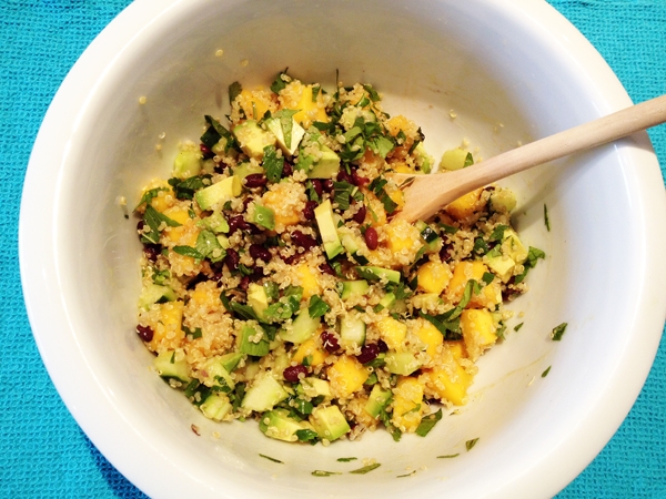 Refreshing Quinoa Salad with Mango, Cucumber, Avocado & Black Beans (Vegan, Gluten-Free)