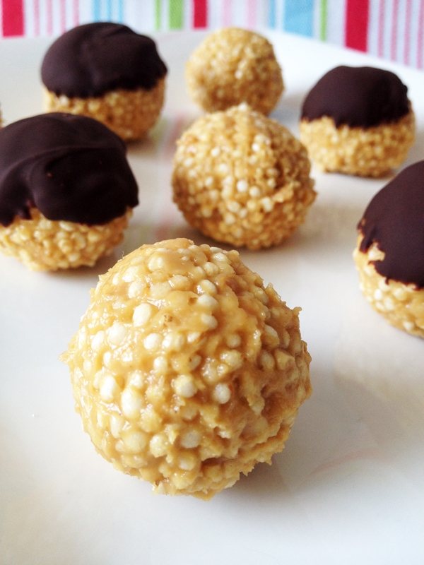 Puffed Quinoa Peanut Butter Balls - Vegan & Gluten-Free