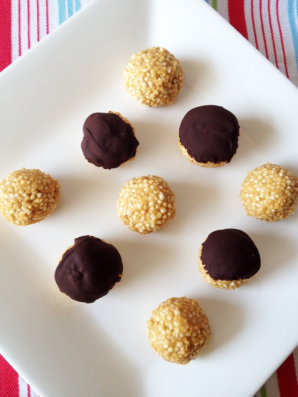 Puffed Quinoa Peanut Butter Balls - Vegan & Gluten-Free