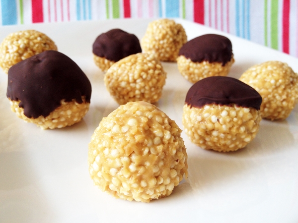 Puffed Quinoa Peanut Butter Balls - Vegan & Gluten-Free