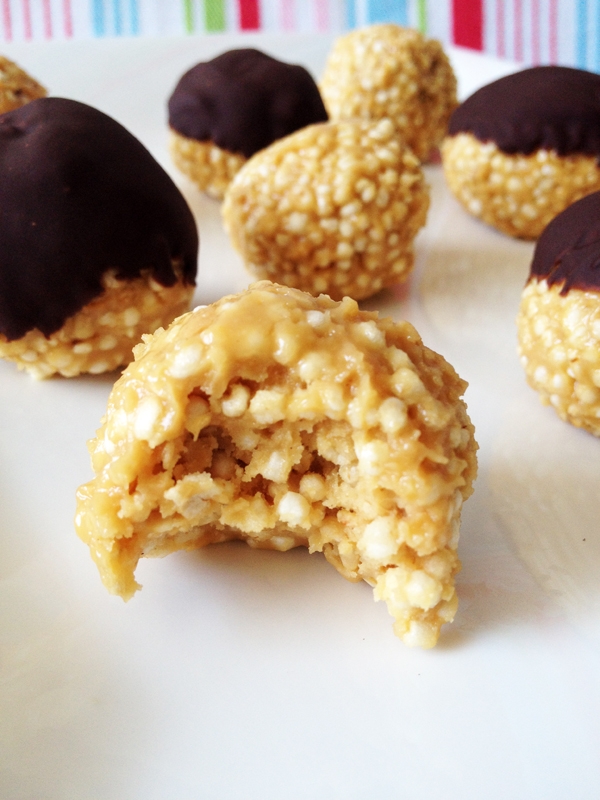 Puffed Quinoa Peanut Butter Balls - Vegan & Gluten-Free