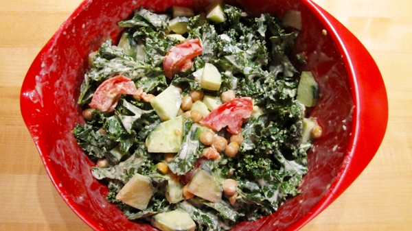 Kale Salad with Creamy Lemon Tahini Dressing