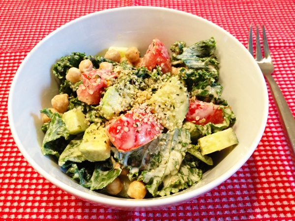 Kale Salad with Creamy Lemon Tahini Dressing