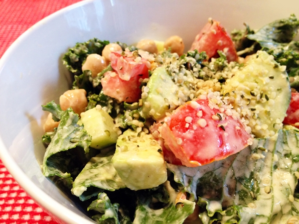 Kale Salad with Creamy Lemon Tahini Dressing