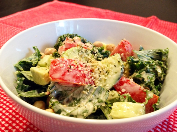 Kale Salad with Creamy Lemon Tahini Dressing