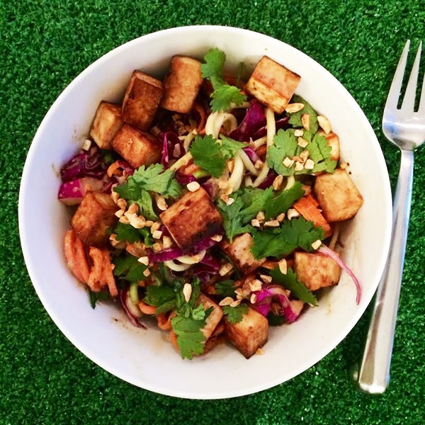 Raw Pad Thai (with sesame tamari tofu) - Vegan and Gluten-Free