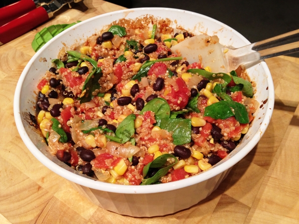 Oven-Baked Mexican Quinoa Casserole - Vegan and Gluten-Free {Dry quinoa and other ingredients cook right in the oven!}