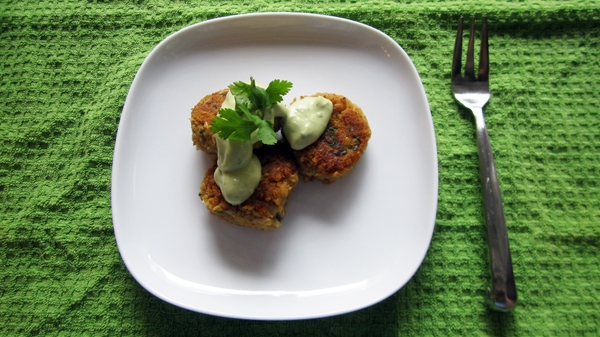 Quinoa Falafel with Avocado Tahini Dressing (Vegan, Gluten-Free)