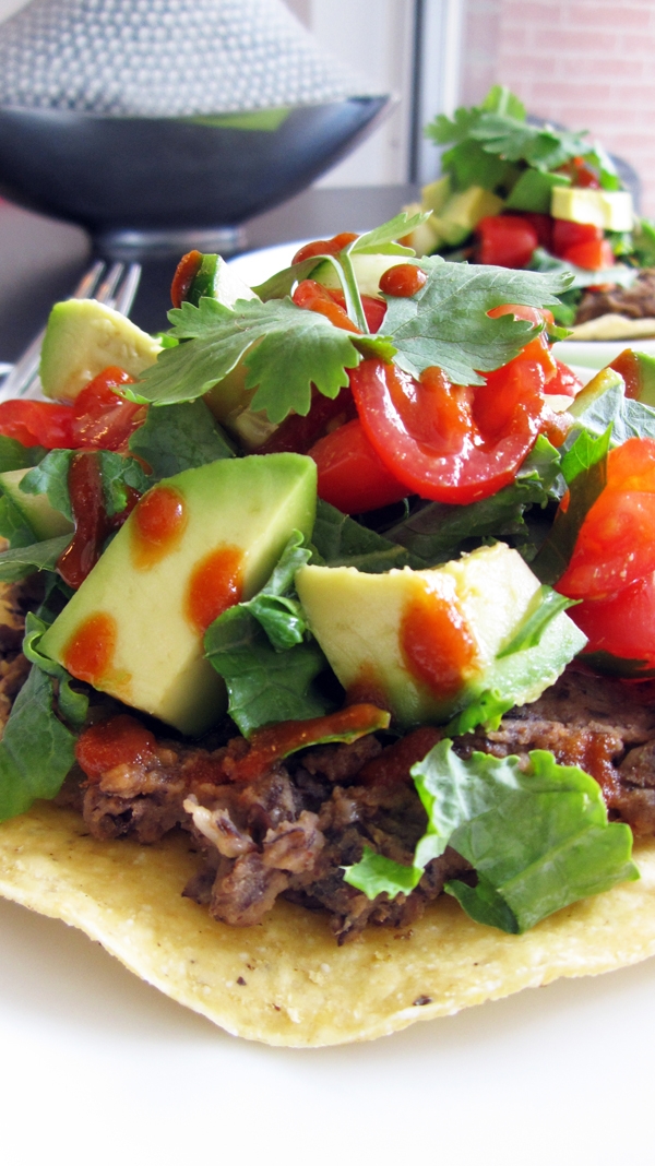 Vegan Refried Bean Tostadas - Gluten-Free!