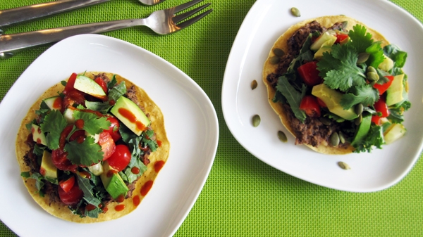 Vegan Refried Bean Tostadas - Gluten-Free!