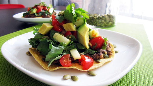 Vegan Refried Bean Tostadas - Gluten-Free!