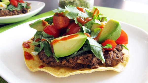 Vegan Refried Bean Tostadas - Gluten-Free!