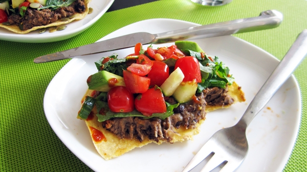 Vegan Refried Bean Tostadas - Gluten-Free!