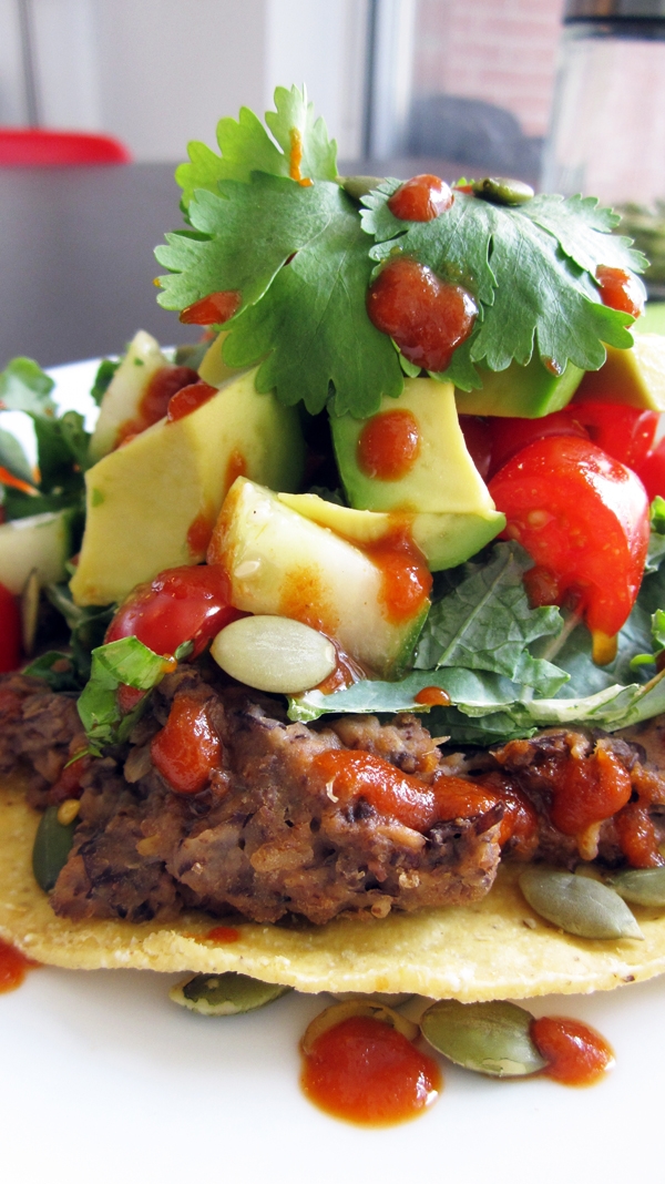 Vegan Refried Bean Tostadas - Gluten-Free!