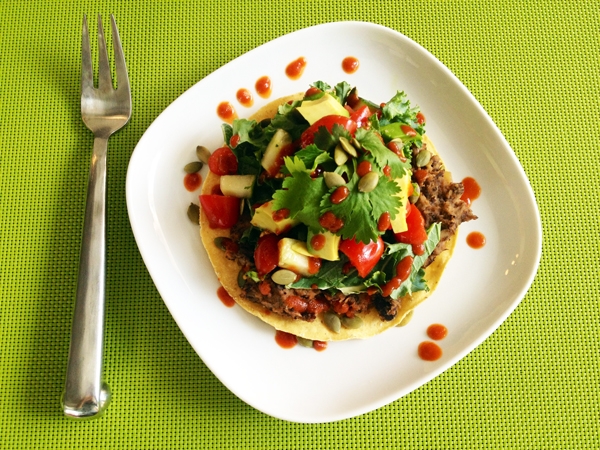 Vegan Refried Bean Tostadas - Gluten-Free!