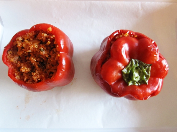 Make-Ahead Quinoa-Stuffed Peppers with Almonds and Mint - Vegan and Gluten-Free