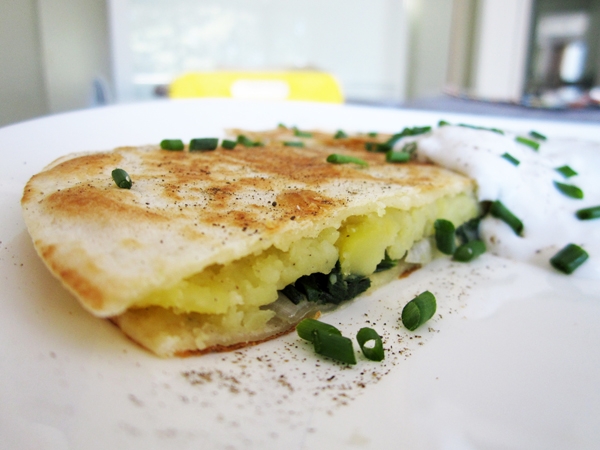 Vegan Tortilla Pierogies with Truffled Sour Cream