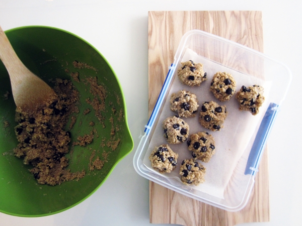 Almost Raw Chocolate Chip Cookie Dough Balls - Vegan and Gluten-Free