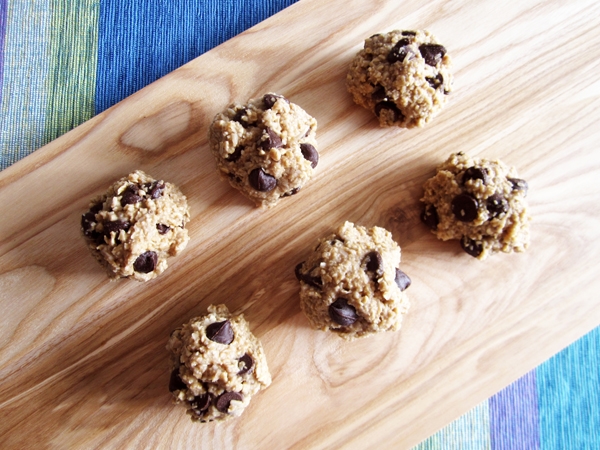 Almost Raw Chocolate Chip Cookie Dough Balls - Vegan and Gluten-Free