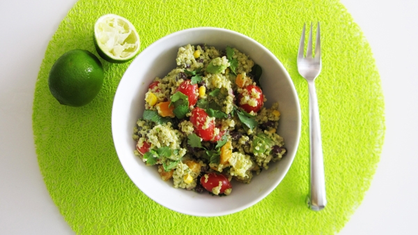 Southwestern Quinoa Salad with Creamy Avocado Dressing - Vegan and Gluten-Free