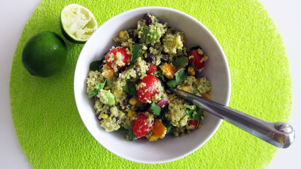 Southwestern Quinoa Salad with Creamy Avocado Dressing - Vegan and Gluten-Free