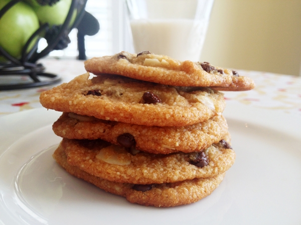 Double Almond Chocolate Chip Cookies - These super-soft cookies are Vegan and Gluten-Free!