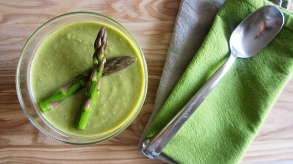 Vegan Cream of Asparagus Soup - Cashews make it creamy!