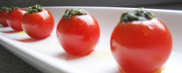 Pesto-Stuffed Cherry Tomatoes