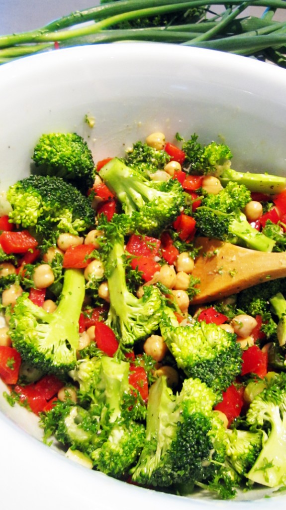 Broccoli, Red Bell Pepper & Chickpea Salad - Vegan & Gluten-Free!