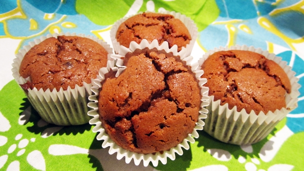 Chocolate Banana Muffins with Chickpea Flour - Moist, packed with protein and best of all: Vegan and Gluten-Free!