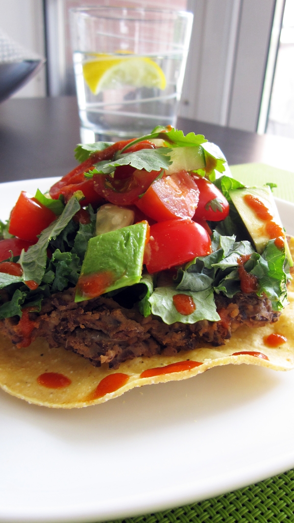 Vegan Refried Bean Tostadas - Gluten-Free!