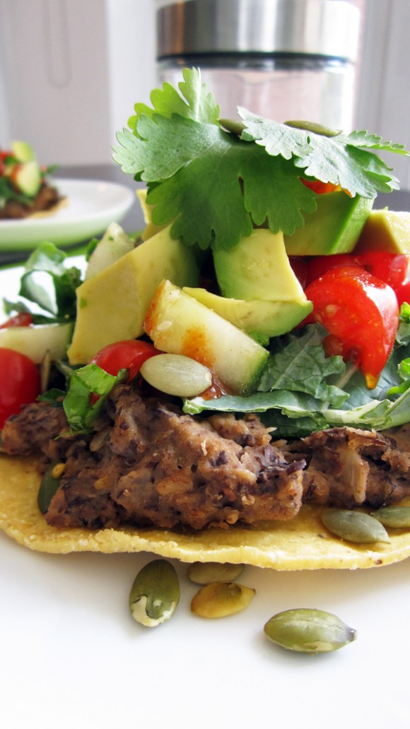 Refried Bean Tostadas - Vegan & Gluten-Free