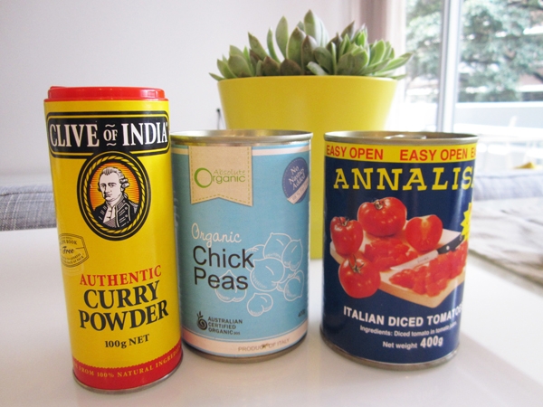 Curry powder and other ingredients